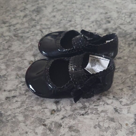 Gymboree Infant Girls Black Patent Mary Jane Crib Shoes Size 01 (0-3 months) - Picture 2 of 4